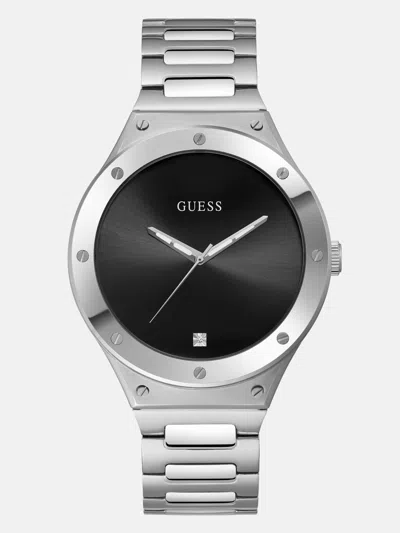 Guess Factory Silver-tone And Black Analog Watch