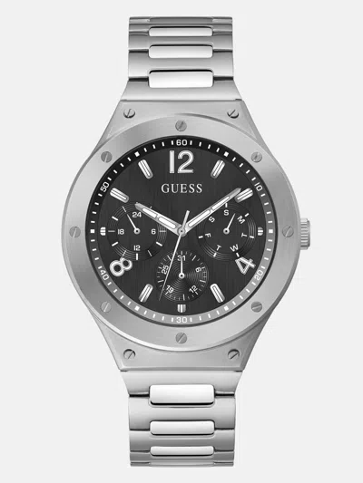 Guess Factory Silver-tone And Black Multifunction Watch