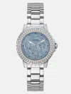 Guess Factory Silver-tone And Blue Multifunction Watch In Silver
