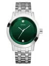 Guess Factory Silver-tone And Green Analog Watch In Multi