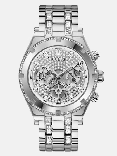 Guess Factory Silver-tone Crystal Multifunction Watch