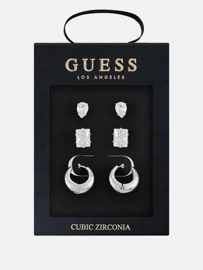 Guess Factory Silver-tone Earrings Box Set - 3 Pairs