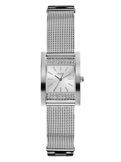 Guess Factory Silver-tone Mesh Analog Watch In Multi