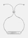 Guess Factory Silver-tone Slider Logo Bar Bracelet In Silver
