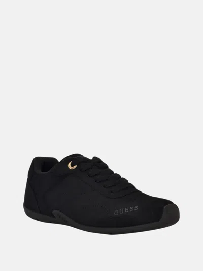 Guess Factory Silvina Suede Racer Low-top Sneakers In Black