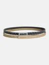 Guess Factory Skinny Faux-leather Belt 2-pack In Black