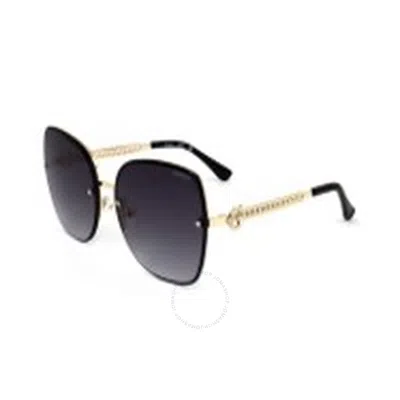 Guess Factory Smoke Gradient Butterfly Ladies Sunglasses Gf6119 32b 61 In Gold