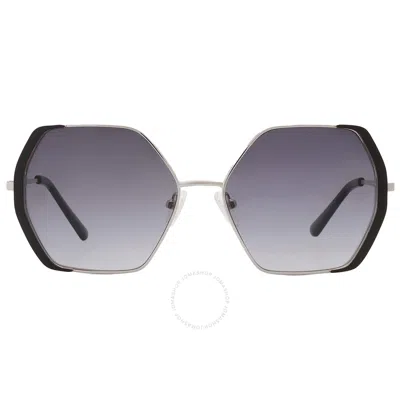 Guess Factory Smoke Gradient Geometric Ladies Sunglasses Gf0387 10b 57 In Black