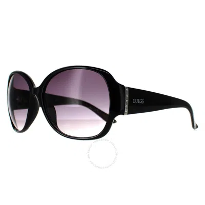 Guess Factory Smoke Gradient Oval Ladies Sunglasses Gf0284 01b 60 In Black