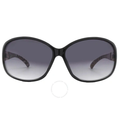 Guess Factory Smoke Gradient Oval Ladies Sunglasses Gf04 01b 63 In Black
