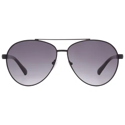 Guess Factory Smoke Gradient Pilot Men's Sunglasses Gf0221 01b 59 In Black