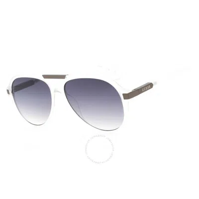 Guess Factory Smoke Gradient Pilot Men's Sunglasses Gf0237 27b 57 In Blue