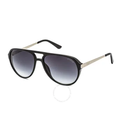 Guess Factory Smoke Gradient Pilot Men's Sunglasses Gf5050 01b 59 In Black