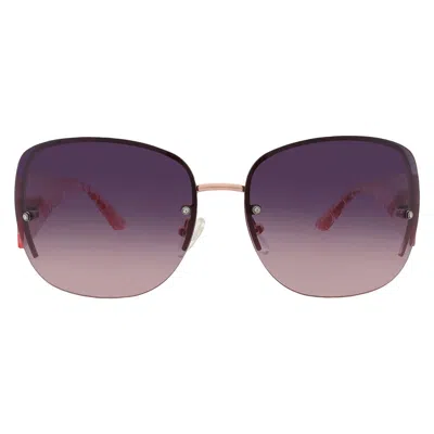 Guess Factory Smoke Gradient Rectangular Ladies Sunglasses Go00034 28b 65 In Gold