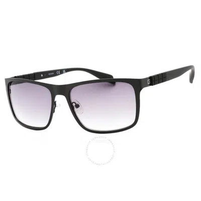 Guess Factory Smoke Gradient Rectangular Men's Sunglasses Gf0169 02b 58 In Black
