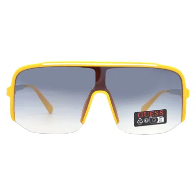 Guess Factory Smoke Gradient Shield Men's Sunglasses Go00054 39b 00 In Yellow