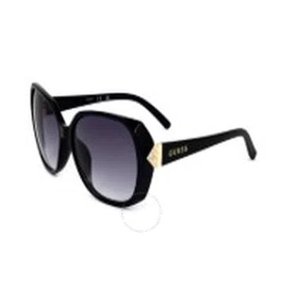 Guess Factory Smoke Gradient Square Ladies Sunglasses Gf0373 01b 60 In Black