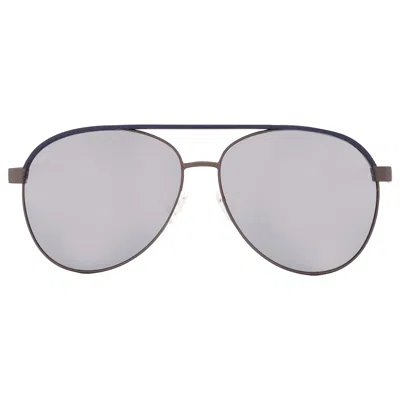 Guess Factory Smoke Mirror Pilot Ladies Sunglasses Gf0172 08c 60 In Gun Metal / Gunmetal