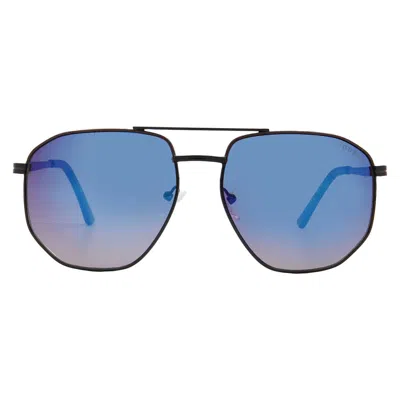 Guess Factory Smoke Mirror Pilot Men's Sunglasses Gf5122 01c 60 In Blue