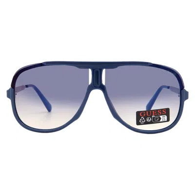Guess Factory Smoke Mirror Pilot Men's Sunglasses Go00060 90c 64 In Blue