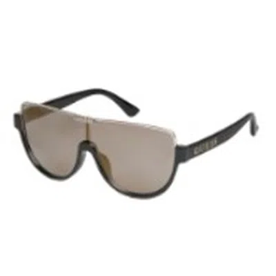 Guess Factory Smoke Mirror Shield Ladies Sunglasses Go00033 01c 00 In Black