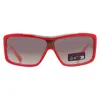 Guess Factory Smoke Mirror Shield Ladies Sunglasses Go00035 66c 00 In Red