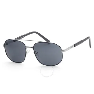Guess Factory Smoke Navigator Men's Sunglasses Gf0250 90a 57 In Blue