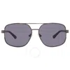 Guess Factory Smoke Rectangular Men's Sunglasses Gf0227 08a 59 In Gun Metal / Gunmetal