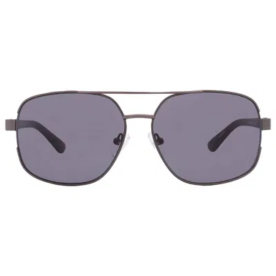 Guess Factory Smoke Rectangular Men's Sunglasses Gf0227 08a 59 In Brown