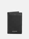 Guess Factory Smooth Faux-leather Bifold Wallet In Black