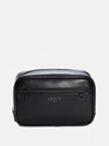 Guess Factory Smooth Faux-leather Dopp Kit In Black