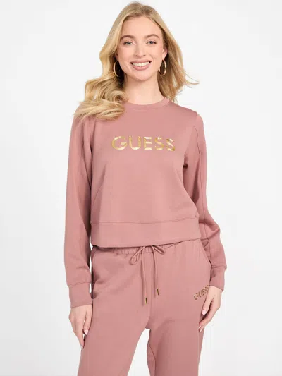 Guess Factory Sol Logo Sweatshirt In Pink