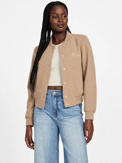 Guess Factory Sophia Flight Crop Jacket In Neutral