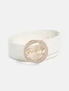 Guess Factory Sparkle Guess Script Belt In Neutral