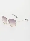 Guess Factory Square Geometric Metal Sunglasses In Purple