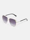 Guess Factory Square Logo Sunglasses In Gold