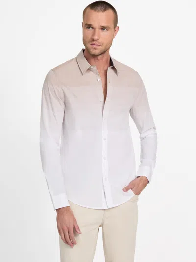 Guess Factory Stefano Gradient Long-sleeve Shirt In Beige