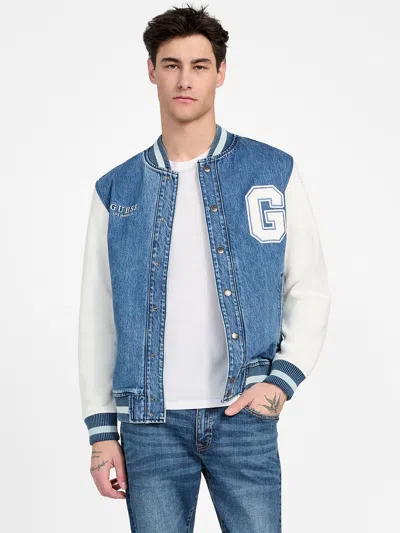 Guess Factory Stephen Denim Flight Jacket In Multi