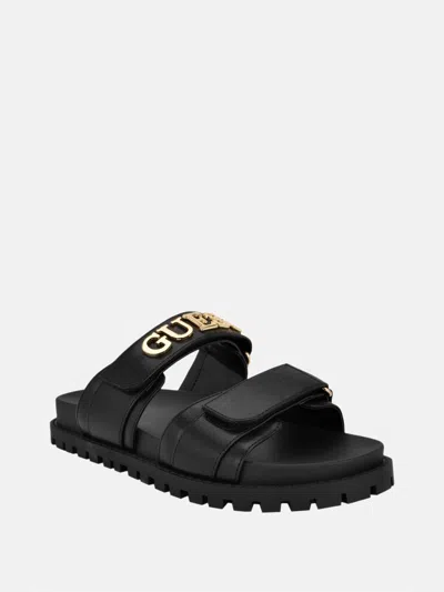 Guess Factory Stetsen Metal Guess Sandal Slide In Black
