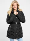 Guess Factory Stevie Hooded Puffer Coat In Black