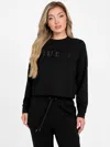 Guess Factory Sue Logo Crewneck Sweatshirt In Black