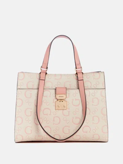 Guess Factory Sullerdale Faux-leather Carryall In Beige