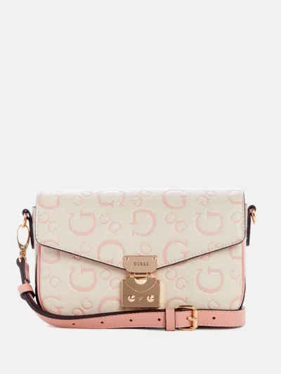 Guess Factory Sullerdale Faux-leather Crossbody In Beige