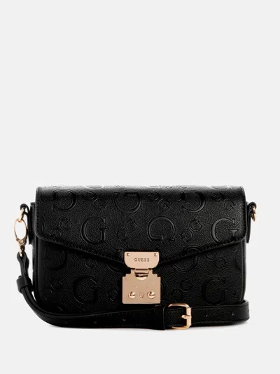 Guess Factory Sullerdale Faux-leather Crossbody In Black