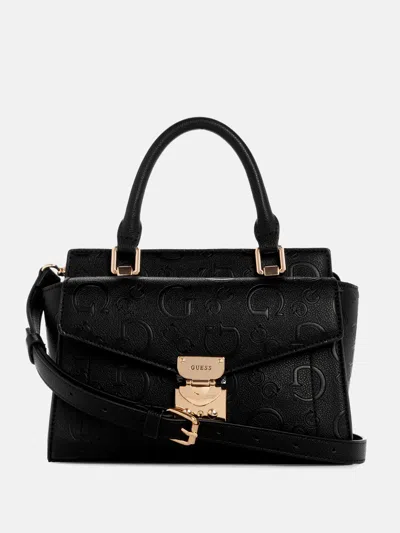 Guess Factory Sullerdale Faux-leather Satchel In Black