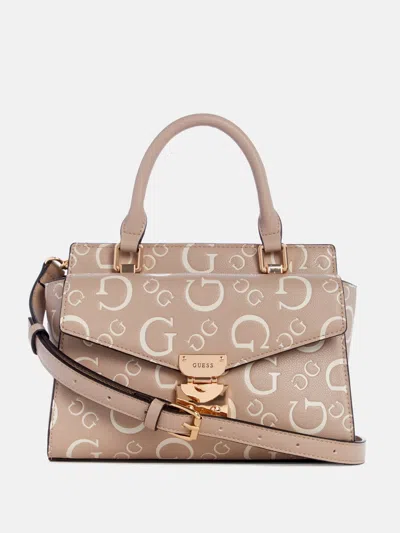 Guess Factory Sullerdale Faux-leather Satchel In Neutral