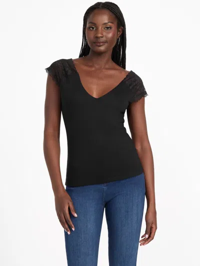 Guess Factory Tamaya Lace Top In Black