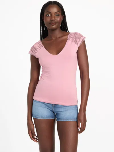 Guess Factory Tamaya Lace Top In Multi