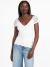 Guess Factory Tamaya Lace Top In White