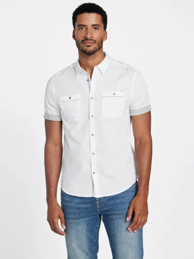 Guess Factory Tavin Poplin Shirt In White